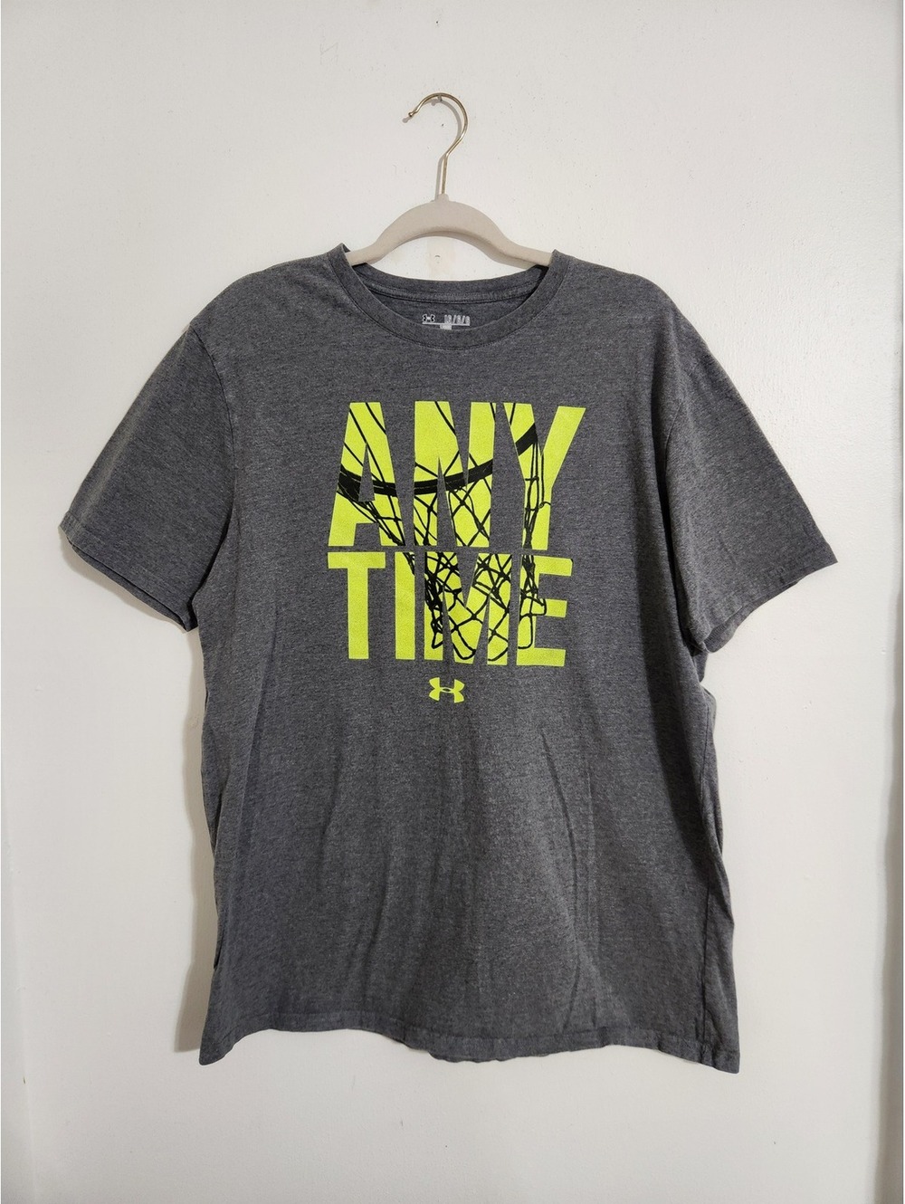 Under Armour Men's Loose Fit HeatGear Gray Cotton T-Shirt Size Large